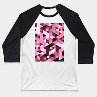 Deconstructed Geometric in Pinks and Browns Baseball T-Shirt